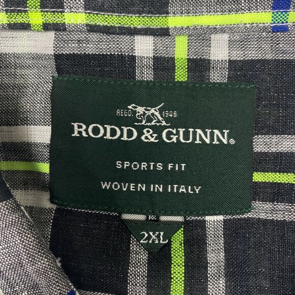 Rodd and Gunn Shirt Mens XXL Sports Fit Linen Plaid Preppy Casual Lightweight - Picture 2 of 10